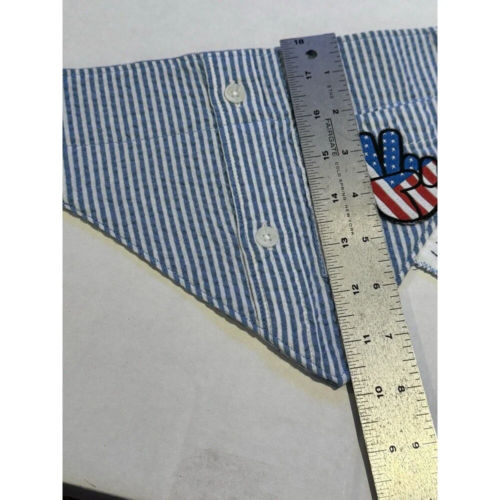 Handmade Over the Collar Dog Bandana Slide on Reversible Peace America Upcycle